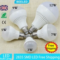 6pcs 220v one piece led bulb lamp e27 led light bulb 3w 5w 7w 9w 12w cold white warm white led spotlight free shipping wholesale