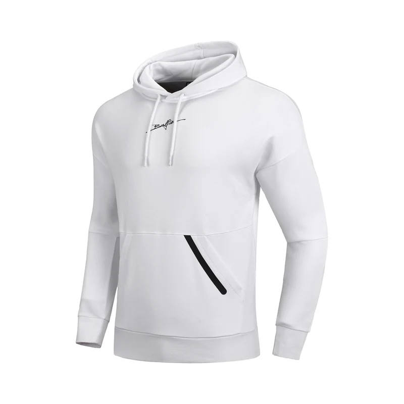 Li-Ning Мужская баскетбольная толстовка с капюшоном, теплый флис, обычная посадка, 34% хлопок, 66% полиэстер, Удобная подкладка, спортивные топы AWDN833 MWW1507 - Цвет: AWDN833-1H
