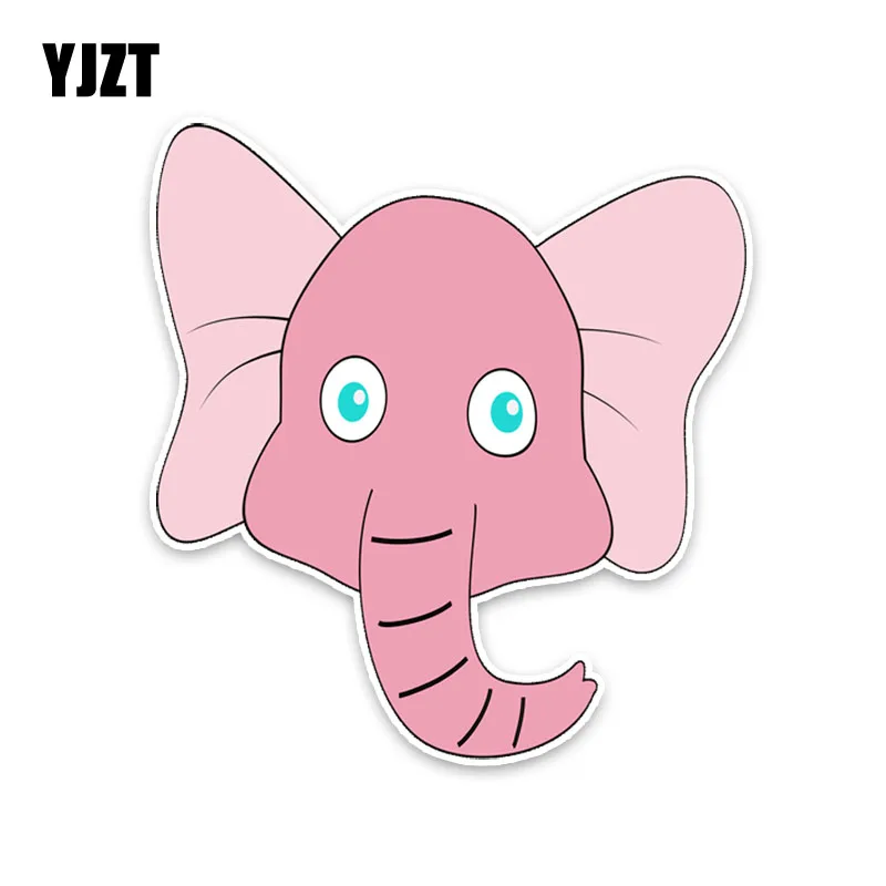 

YJZT 14CM*15CM Cute Pink Elephants Graphical PVC Animal Car Sticker Decal 5-2043