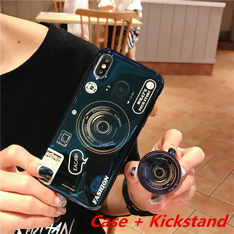 Case tripod Для huawei mate 8, 9, 10 lite, 20 pro, P9, P10, P20 lite, P30 pro, 3D камера, Стильный мягкий чехол из ТПУ с ремешком и кронштейном - Цвет: Case tripod