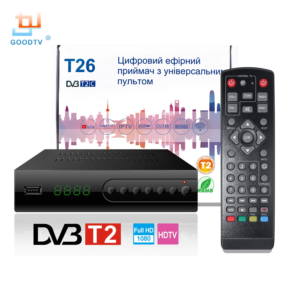 U2C USB DVB T2 Wi Fi ТВ тюнер ресивер Full HD 1080P цифровой Смарт коробка Поддержка MPEG H.264 I P