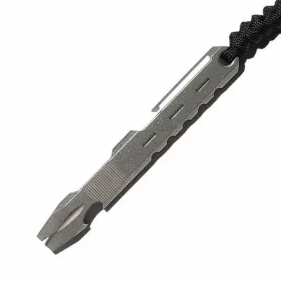 gray New Style Flame Titanium Alloy Crowbar Outdoor Survival EDC Tool Titanium Screwdriver Bottle Opener With Clip - Цвет: gray