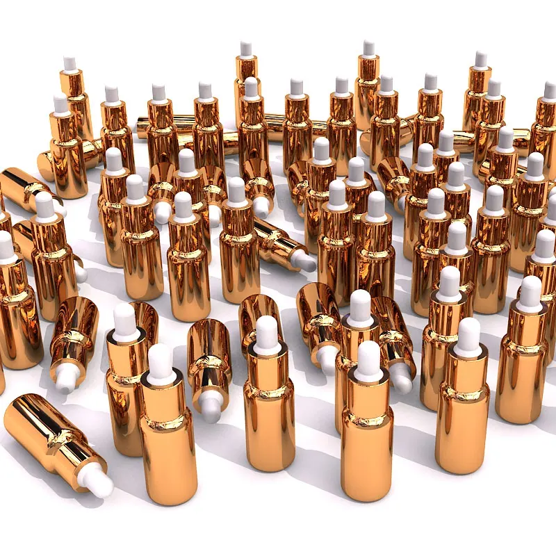 Золотая Высококачественная стеклянная бутылка-капельница 15 мл для эфирного