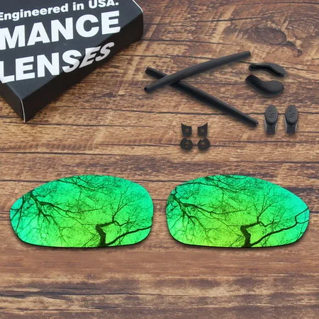Green and Black ToughAsNails поляризованные Сменные линзы и черные носки с ушками для солнцезащитных очков Оукли Джульетта-несколько вариантов - Цвет линз: Green and Black