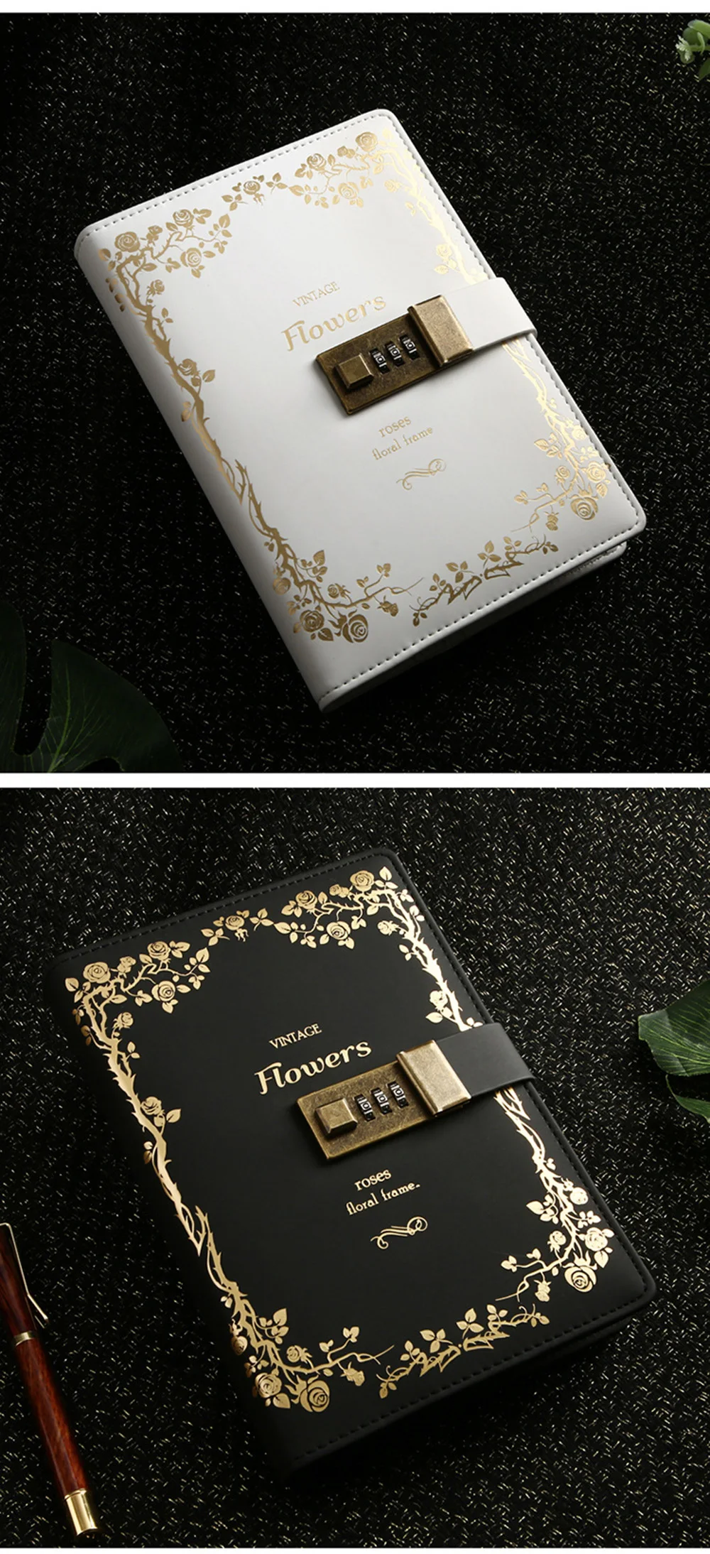 Vintage Notebook with Lock B6 Diary Planner Organizer Journals Note Book Personal Horizontal Blank DIY Agenda Dividers Dokibook