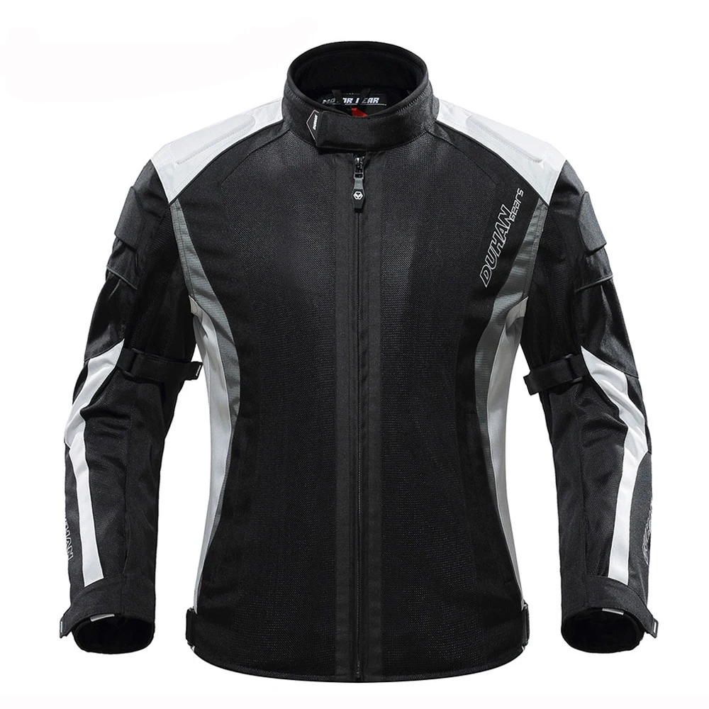 215 Gray Jacket DUHAN, летняя мужская мотоциклетная куртка, куртка для мотокросса, куртка для мотогонок, дышащая сетчатая мотоциклетная куртка, защитное снаряжение - Цвет: 215 Gray Jacket