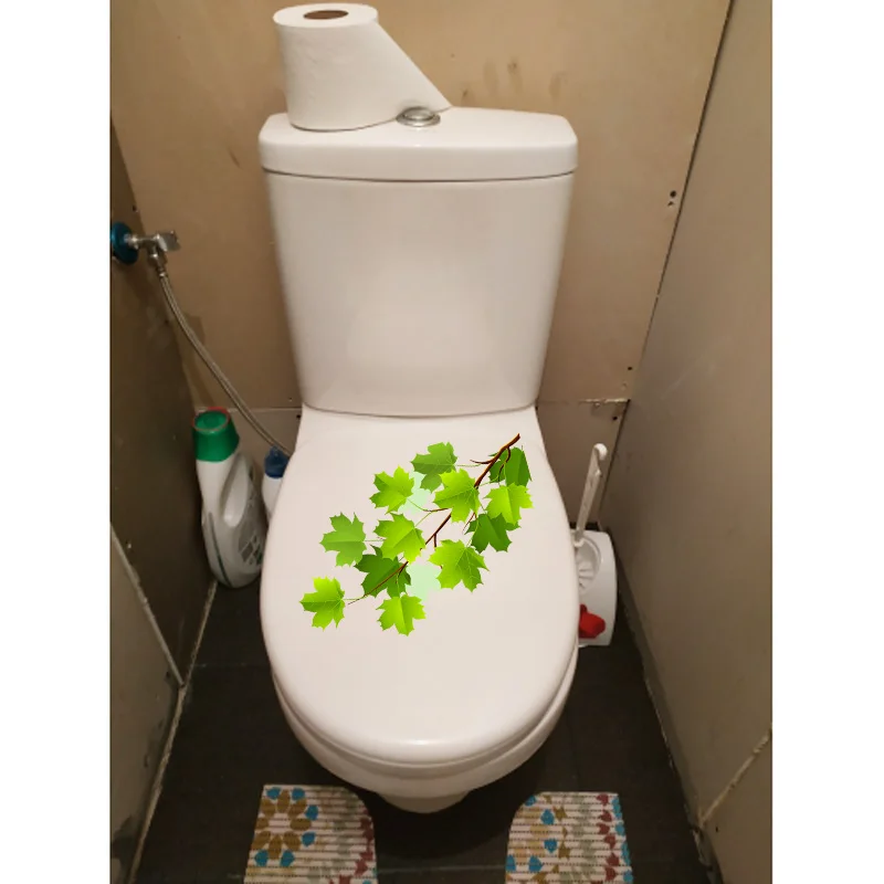 Наклейки YOJA WC сиденье для унитаза с зелеными ветками T1-1590 X см | Дом и сад