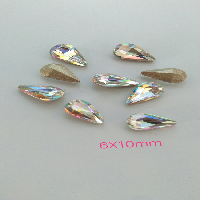 5pcs Super Glitter Crystal Nail Gems Oval Raindrop Diamond Shinny Stone Nail Art Rhinestone Jewelry Phone Manicure Tools