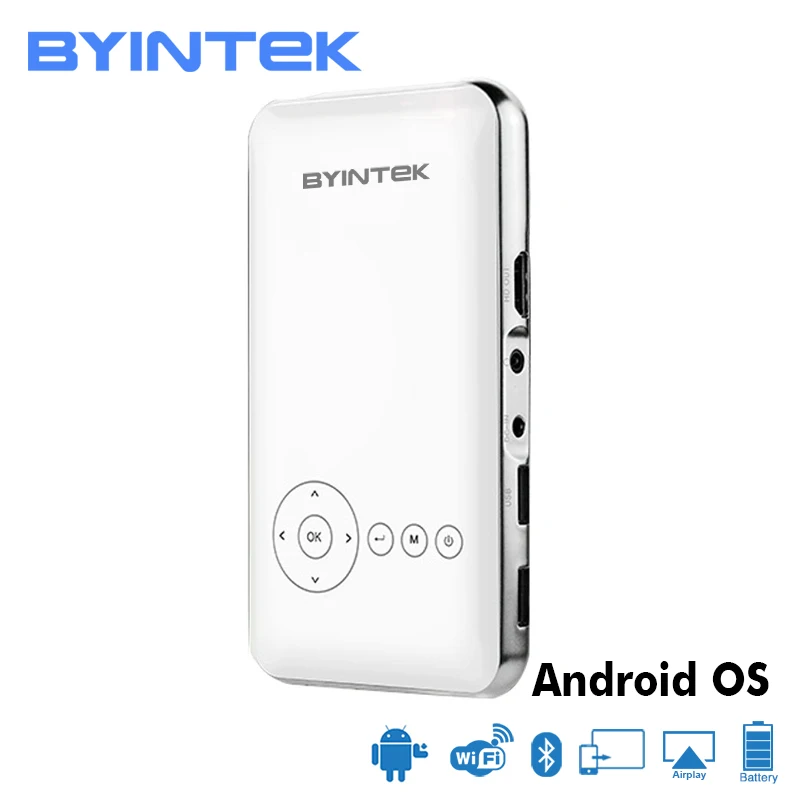 BYINTEK НЛО MD323 Портативный Умный дом театр карман Android Wi Fi проектор HD 1080 P Micro мини