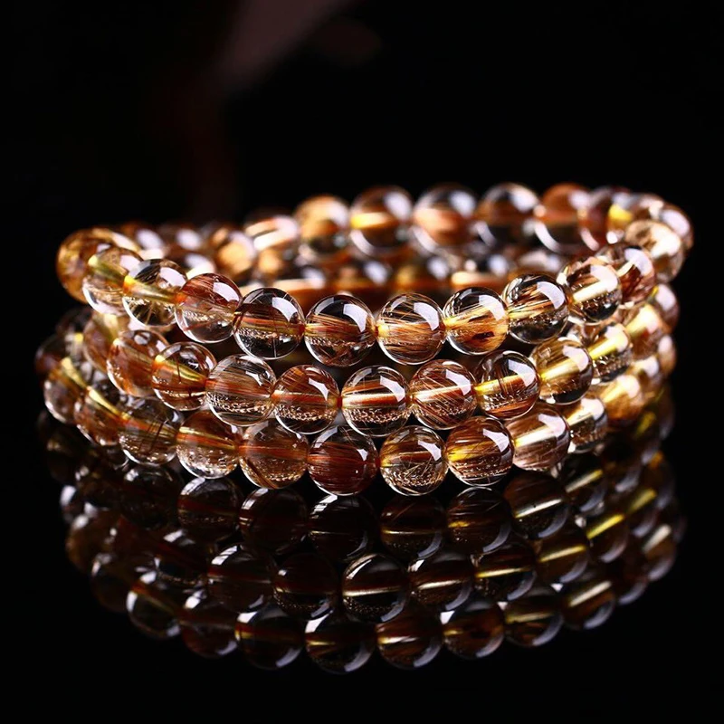 Оптовая продажа браслеты из натуральной меди с кристаллами для волос 108 бусин