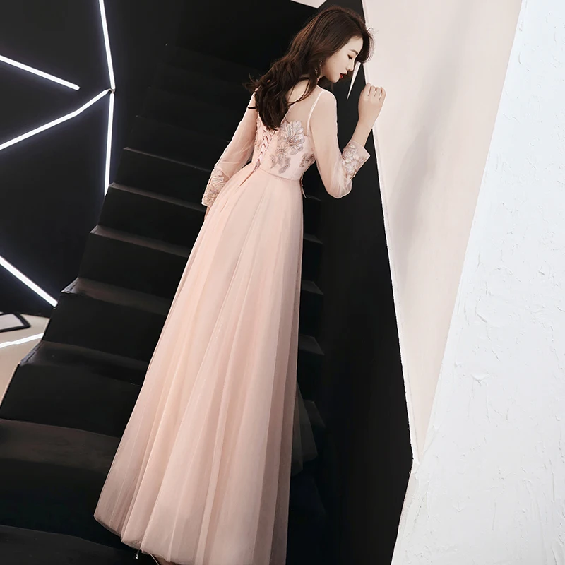 Розовое женское платье для свадебной вечеринки длинное облегающее Ципао с