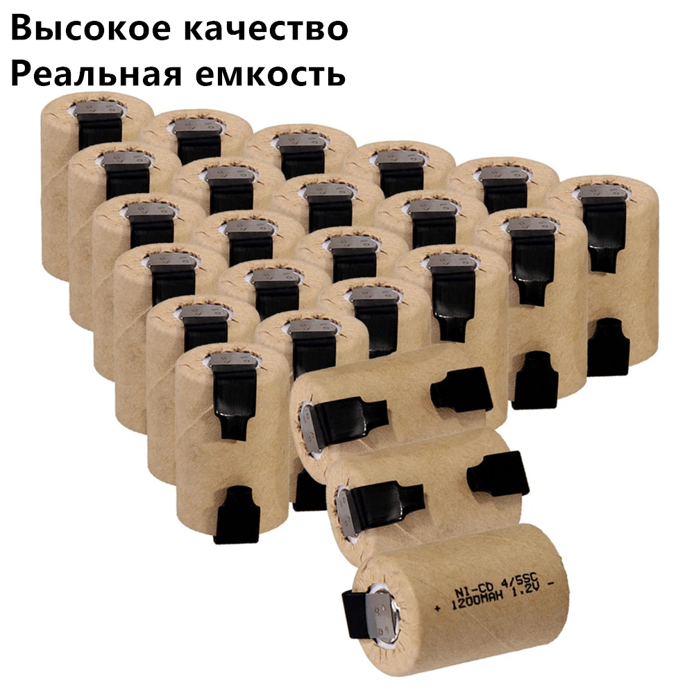 24 шт. 4/5SC батареи 1.2В SUBC перезаряжаемые 1200mah плоский верх|Перезаряжаемые батареи| |