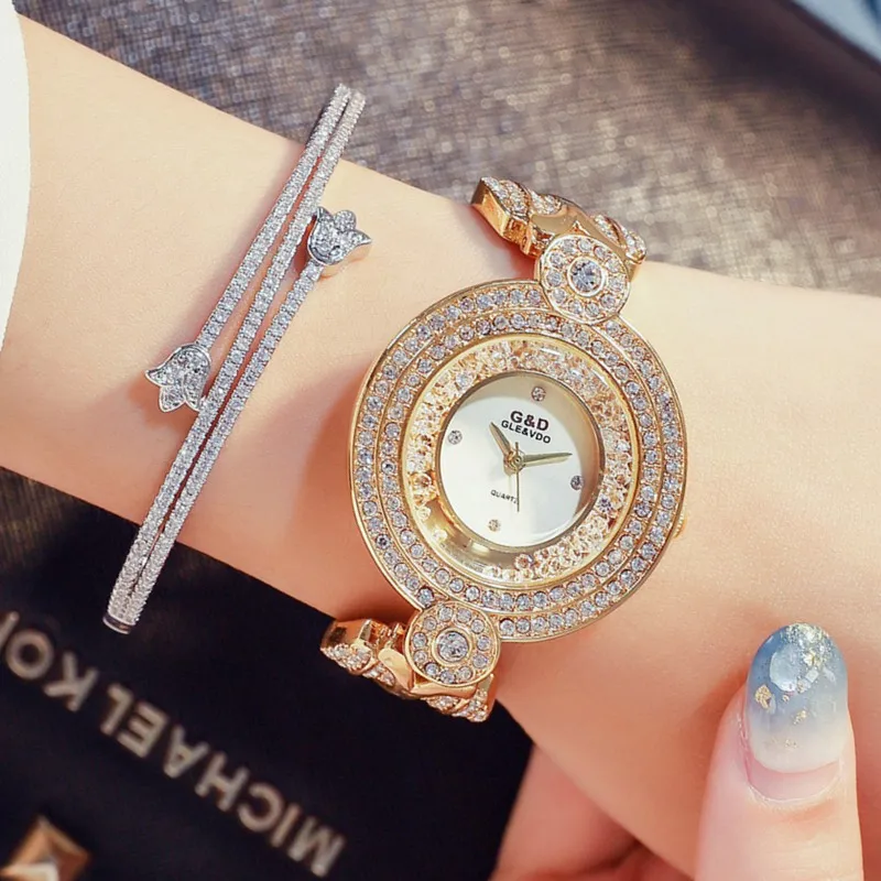 Женские наручные часы с металлическим ремешком Relojes mujer кварцевые украшением