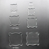 9mm Thick Wave Lace Polygonal Clear Stamp Pressure Pad Seal Stamp BlockAcrylic Ultra-light Scrapbooking Stamping DIY Tool 1PC
