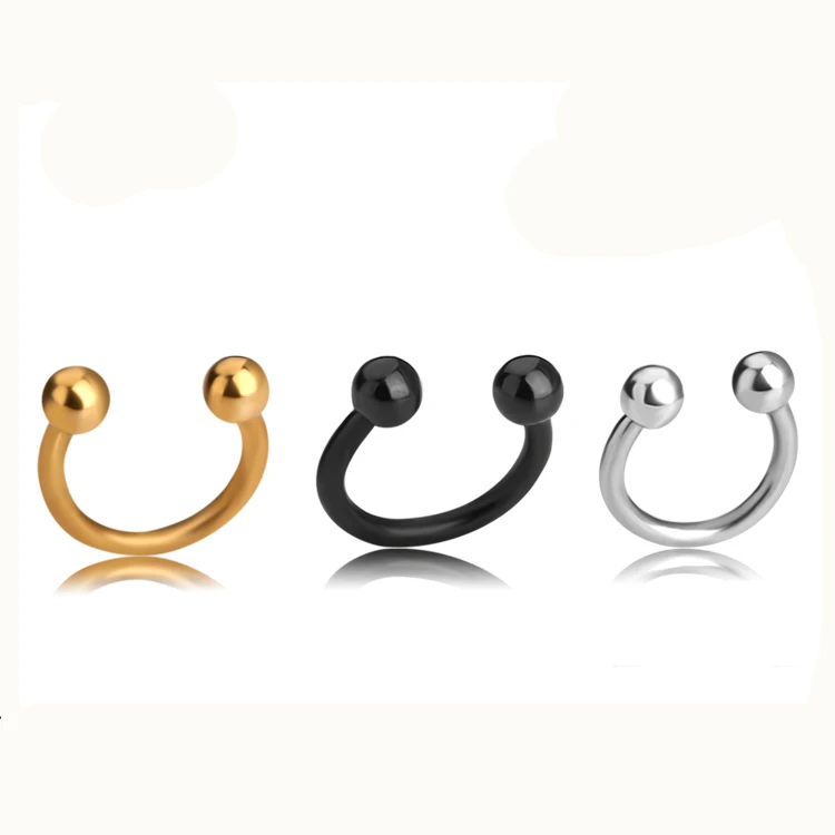 

Hot Selling Body Piercing Jewelry Circular Barbell Horseshoe Ring Septum Nose Ring For Women