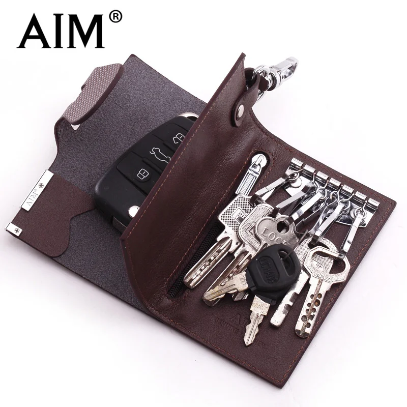 Цель Бизнес Разделение кожаный бумажник ключа Для женщин брелок Чехлы для