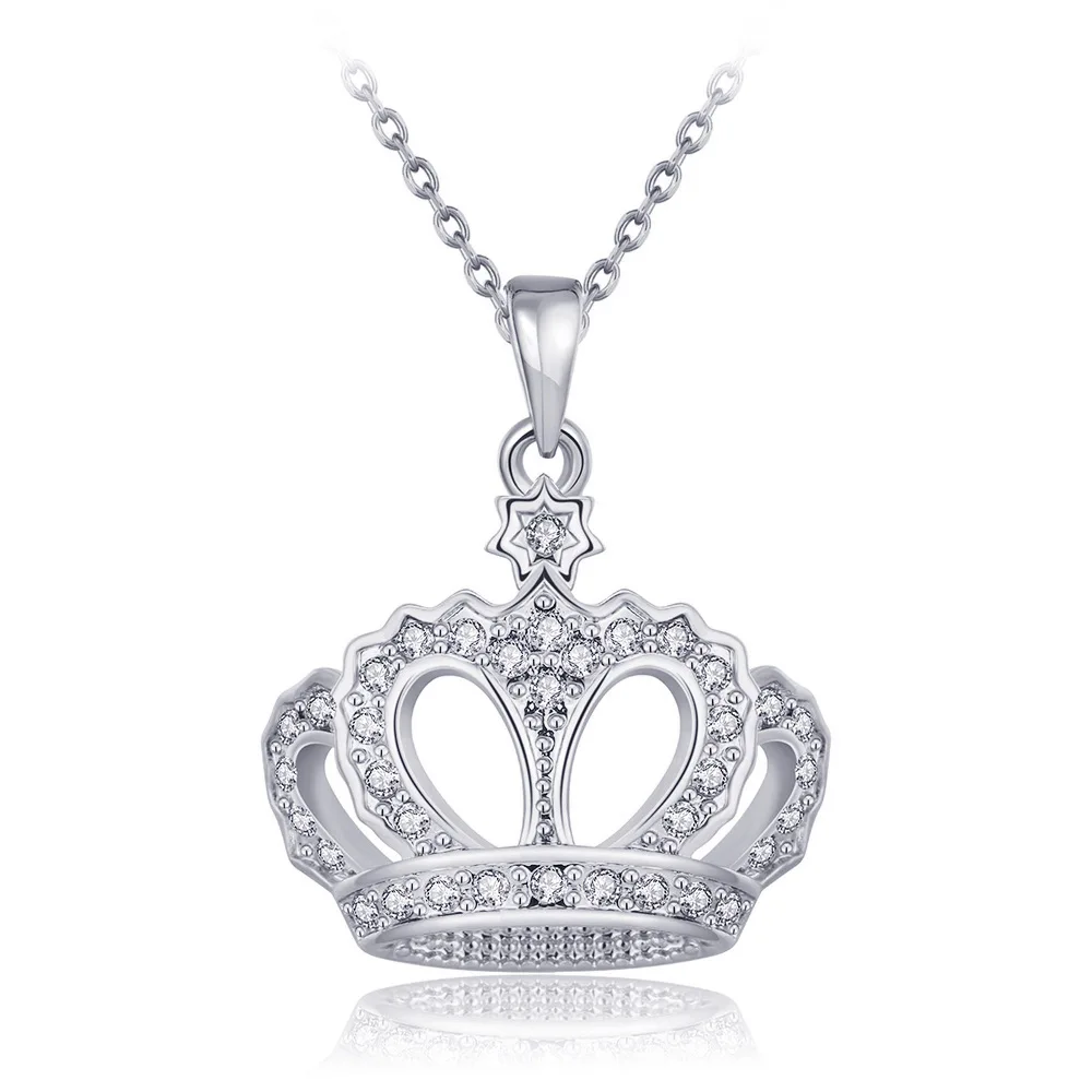 Новый 2018 queen король корона Цепочки и ожерелья розовое золото серебро Цвет колье