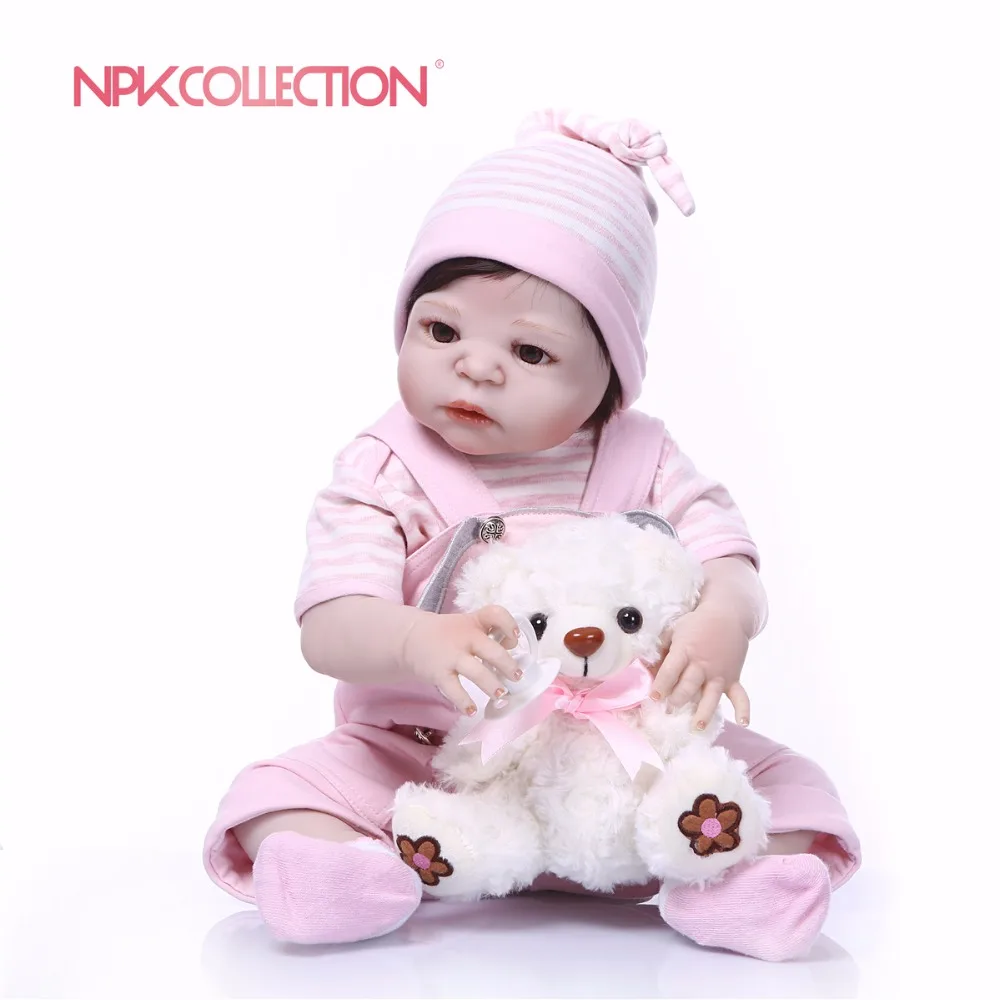 NPKCOLLECTION Новое поступление розовая детская кукла полностью силиконовая
