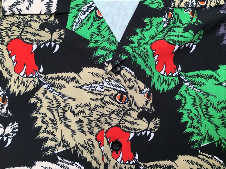 Рубашка-поло мужская в стиле панк с принтом сердитый волк хип-хоп скейтборд