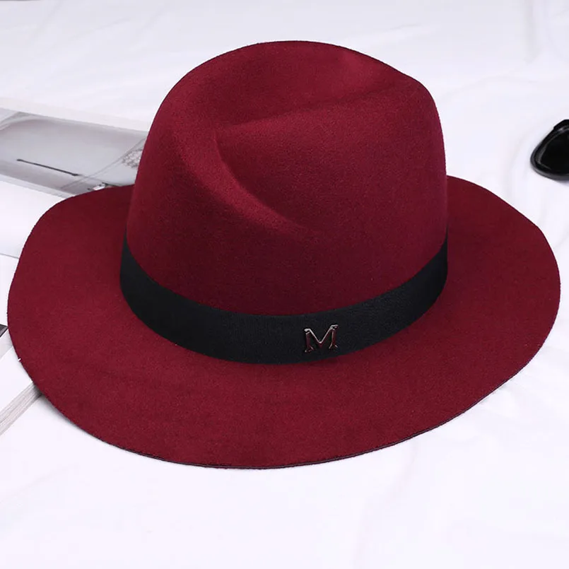 2019 Новая Мода Шерсть Женская однотонная Fedora высокое качество Structued шерстяные