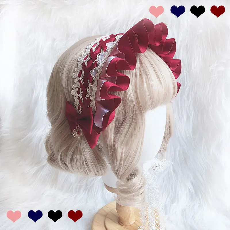 

Sweet Handmade Lolita Bonnet Headdress Lace Headpiece