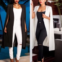 fashion blazer cape coats solid cloak women outerwear long jacket suit plus size