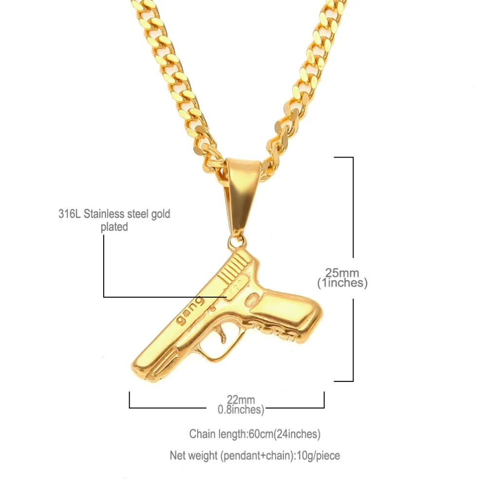 Кулон унисекс в стиле хип хоп из нержавеющей стали|gun pendant|f pendantpendant stainless steel |