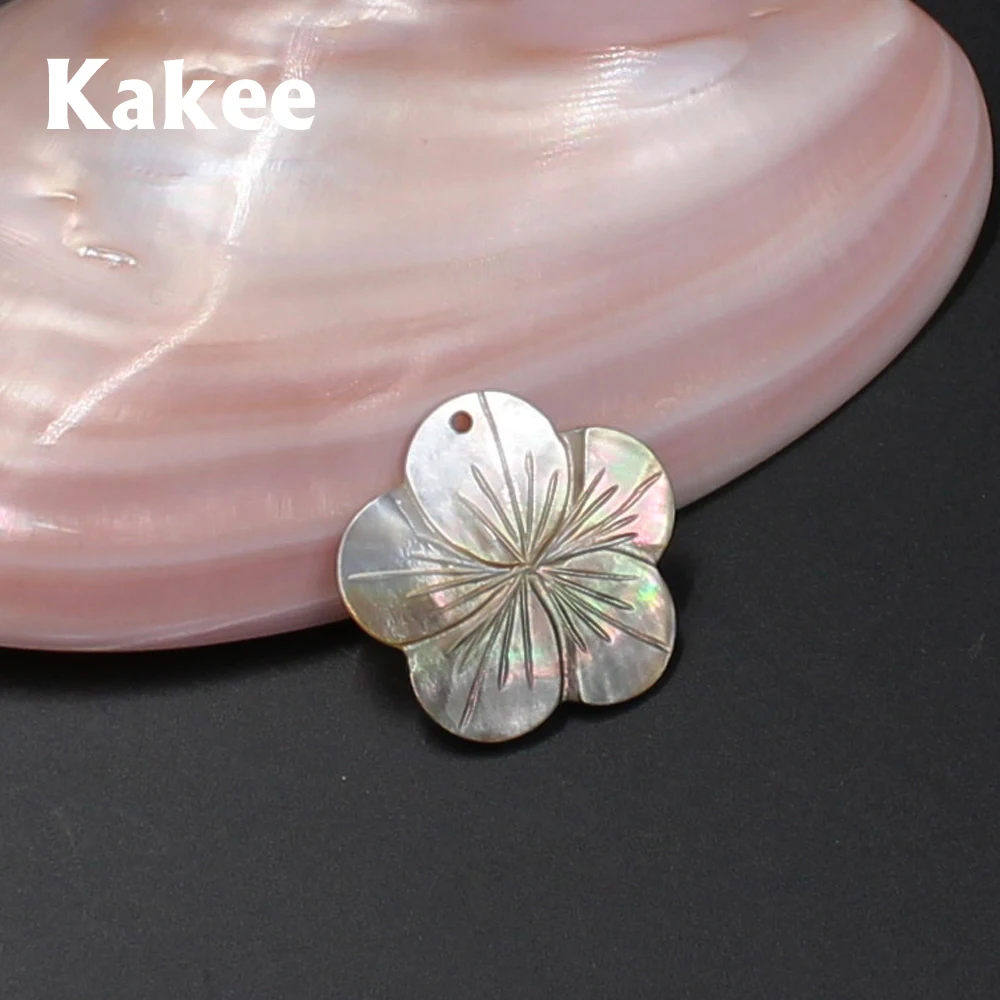 Kakee натуральные DIY резные амулеты цветы черный корпус бисер для изготовления