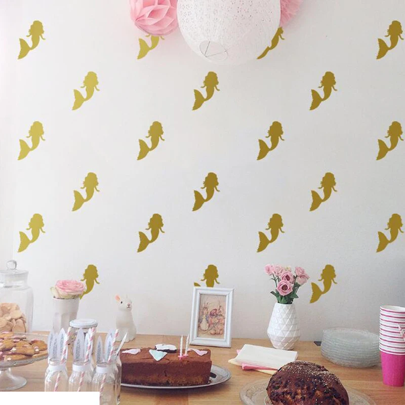 Beautiful Little mermaid Wall Sticker for Home Decor Living Room Girls Accessories Art Stickers