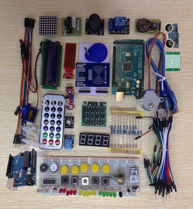 Набор для arduino uno с МЕГА 2560 / lcd1602 hc sr04 /dupont линия в пластиковой коробке|kit for arduino|kit