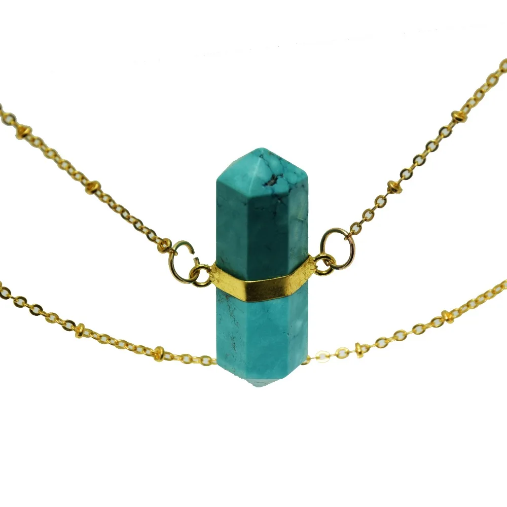 1 шт. натуральное Мраморное ожерелье с драгоценным камнем золотой ободок