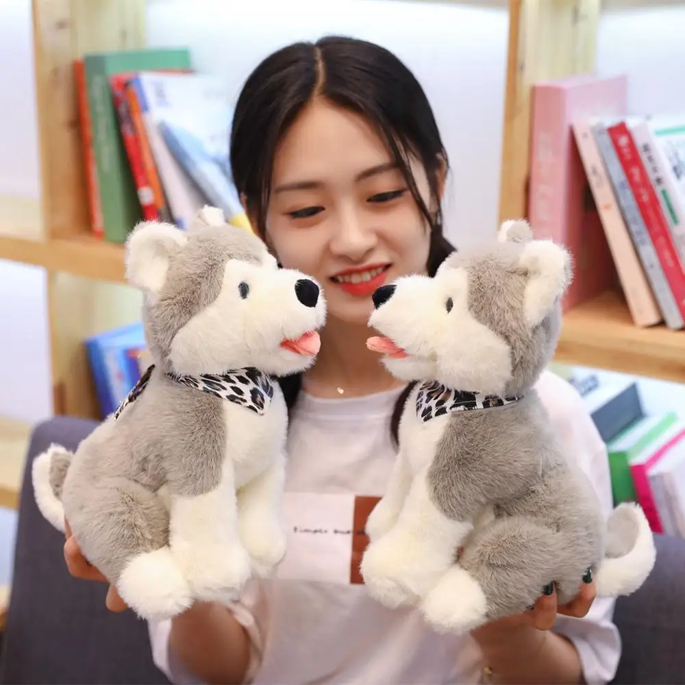 

28/38CM New Simulation Husky Dog Plush Toys Kids Lovely Shiba Inu Animal Stuffed Dolls Baby Birthday Gifts
