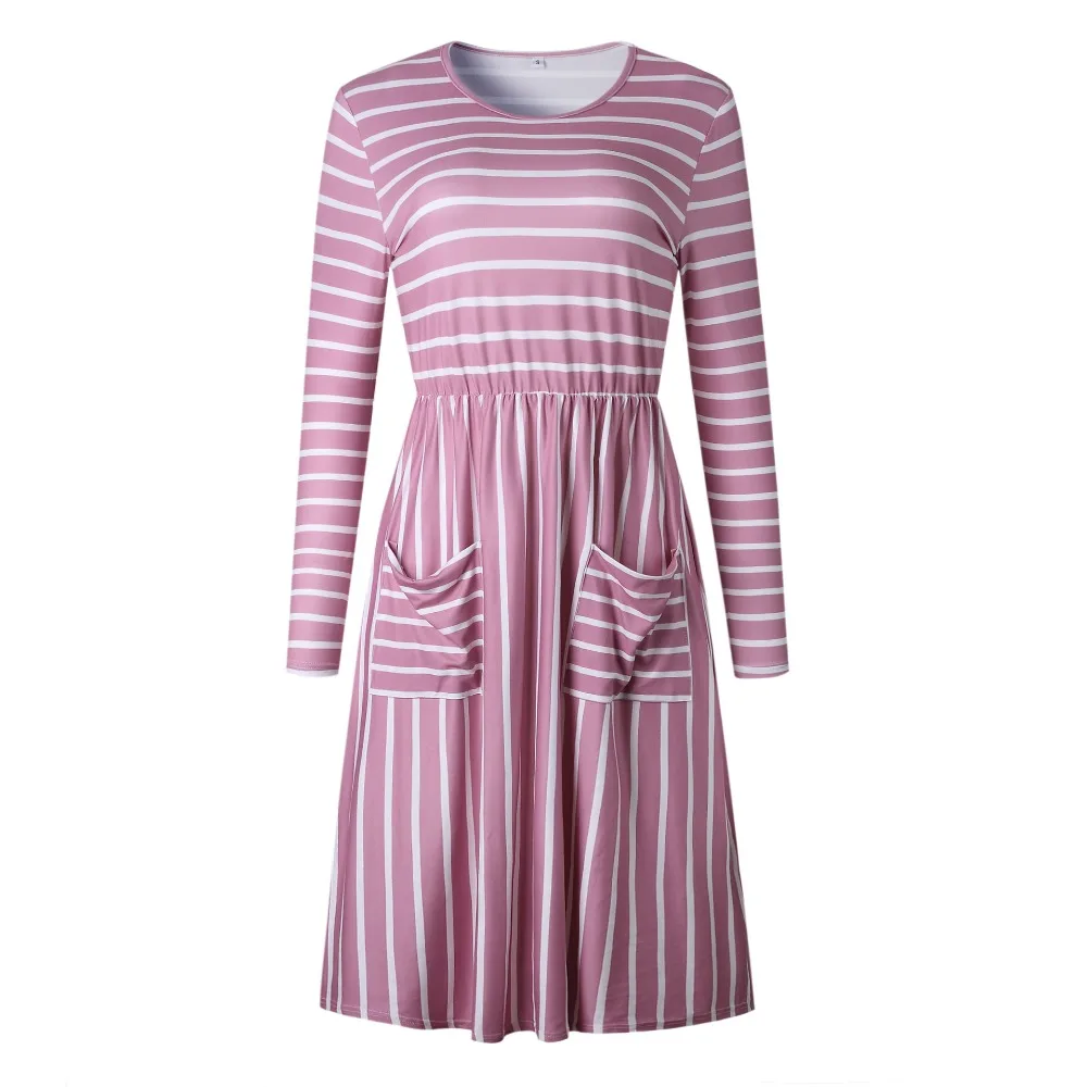 2018 осень длинное платье цветочный принт в полоску стиле бохо макси Для женщин с