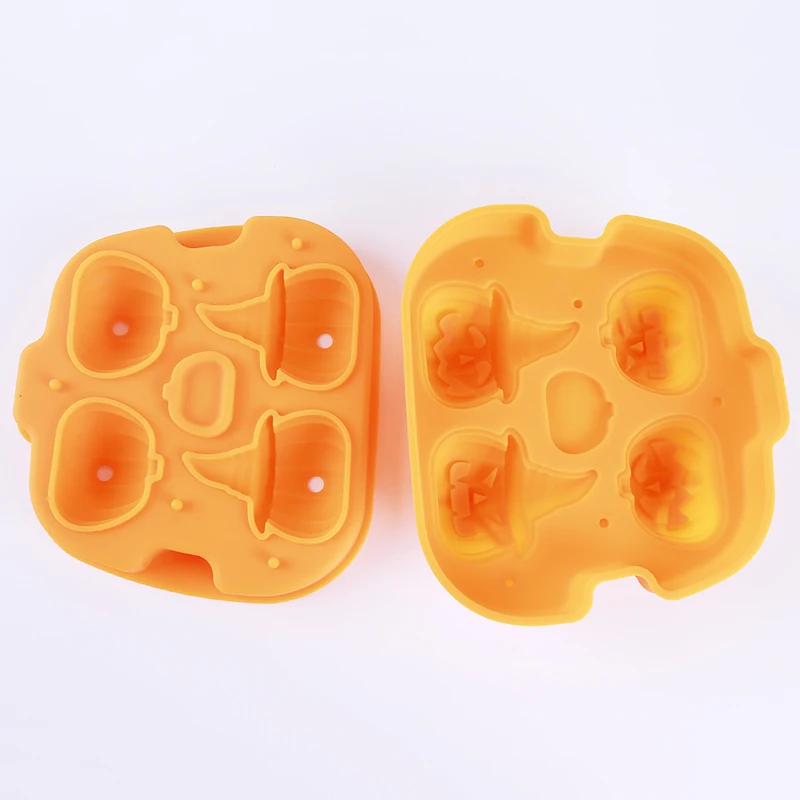 Хэллоуин Череп в форме виски вино льда кубик прессформы шоколада 4 сетки 3D голова