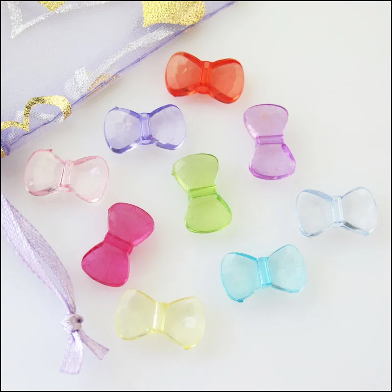 Новый 80 шт. смешанный Пластиковый Акриловый Прозрачный бантом Spacer Бусины