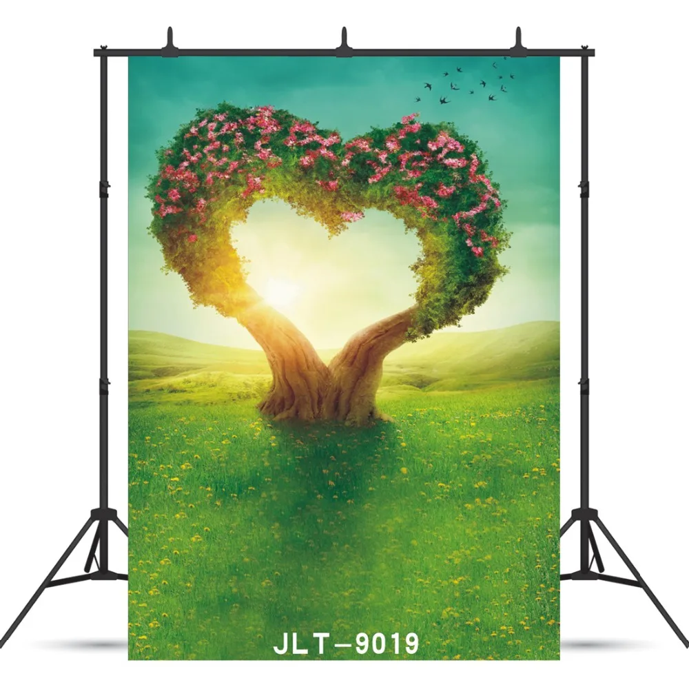 

Sunlight Heart-shaped Tree Photographic Background For Portrait Children Baby Shower Vinyl Cloth Printed Backdrops Photo Shoot