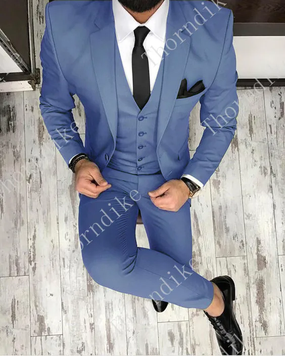 purple and blue Новинка, мужские смокинги для жениха, оливково-зеленого цвета, пиковые/Мужские костюмы с отворотом, костюмы для шафера, блейзер(пиджак+ брюки+ жилет+ галстук), C357 - Цвет: purple and blue