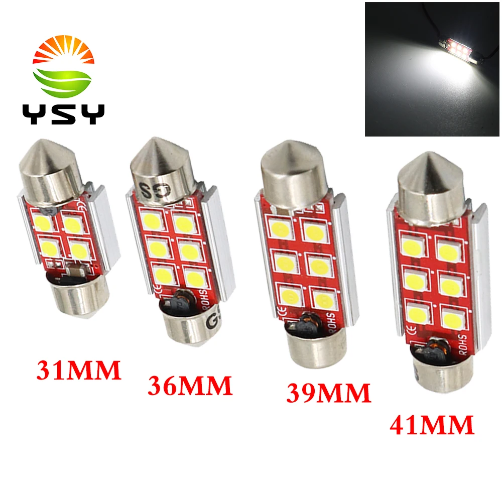 Y 30xFestoon 4smd 31 мм 6smd 36 39 41 Светодиодная лампа C5W C10W festoon Canbus без ошибок авто Интерьер