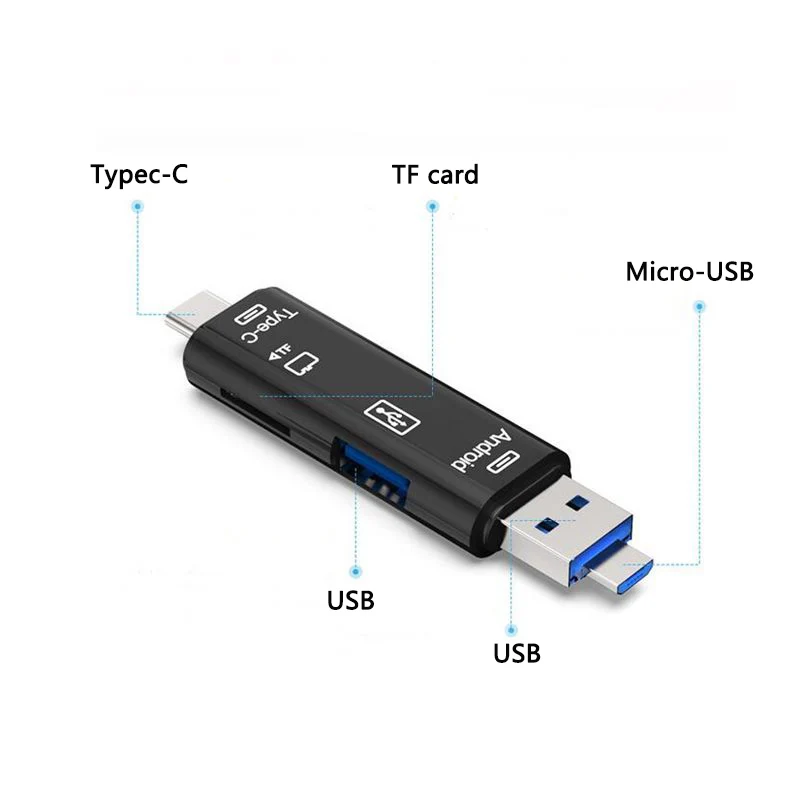 Micro USB 3,0 считыватель смарт-карт для type-C флэш-накопитель адаптер для компьютера, ноутбука аксессуары OTG многофункциональный TF карта гаджет