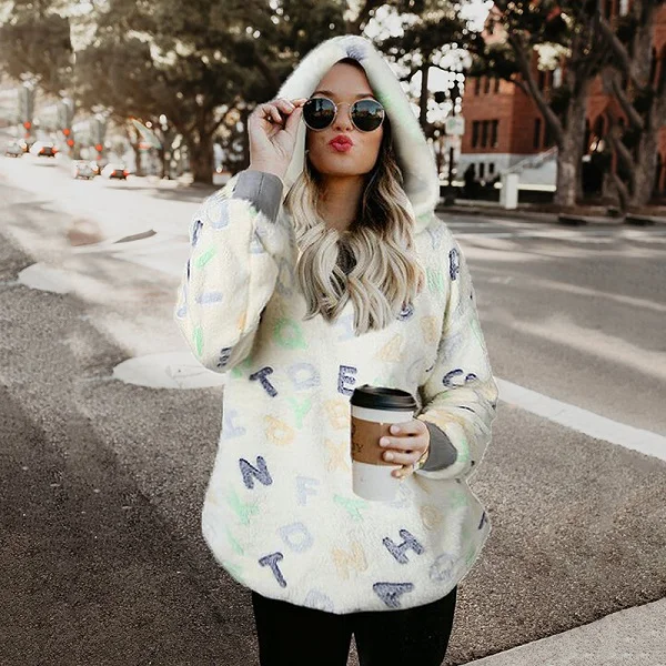 light yellow Hoodies Толстовки, свитшоты, женская повседневная меховая пушистая толстовка с принтом, женские осенние весенние пуловеры с длинным рукавом, женские толстовки, KDR138 - Цвет: light yellow Hoodies