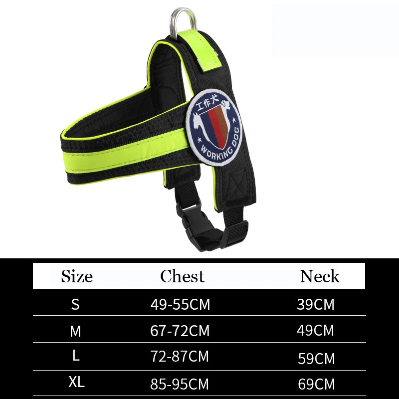 Oxford Cloth Pet Dog Harness and Leash for Medium Large Dogs Reflective Big Dog Vest Harnesses Lead Chain Products arnes perro - Цвет: Black