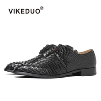 vikeduo handmade snakeskin vintage retro custom fashion luxury wedding party original design genuine leather mens derby shoes