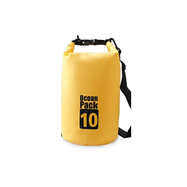 Yellow 10L Открытый ПВХ 5L 10L плавательный компрессионный хранения водонепроницаемый мешок сухой мешок для плавания Кемпинг плавающий парусный Каноэ - Цвет: Yellow 10L