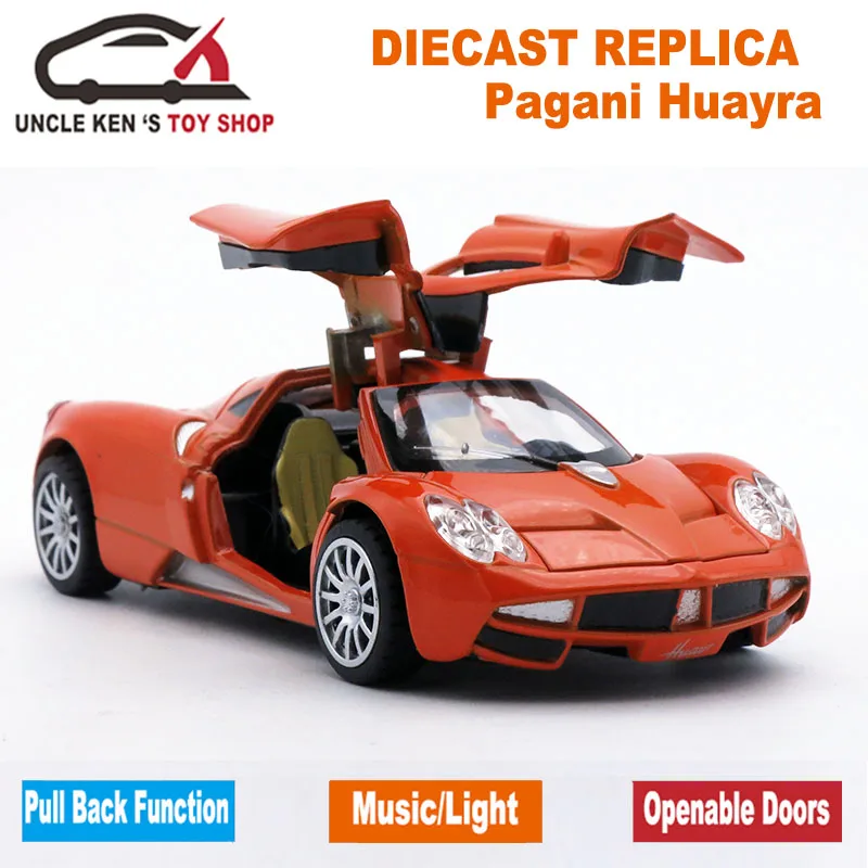 Оранжевый Литая под давлением коллекция Pagani Huayra масштабная модель для мальчиков/детские металлические игрушки в подарок с открывающимися дверцами и функцией оттягивания - Цвет: Оранжевый