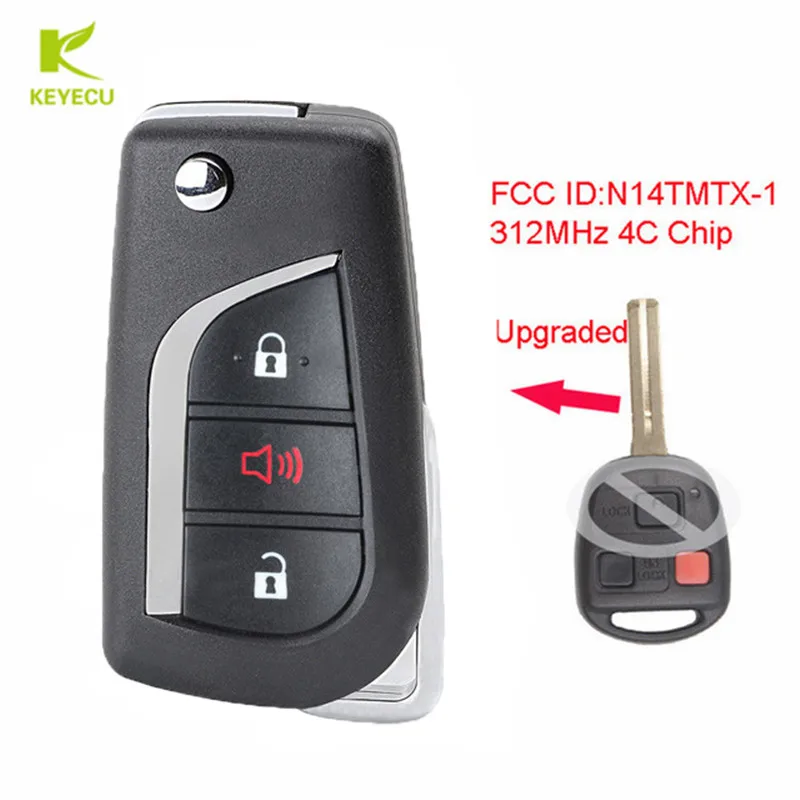 Запасной ключ KEYECU обновленный дистанционный брелок от машины 312 МГц 4C для Lexus RX300