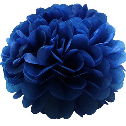 4 ''(10 см) тканевая бумага Pom Poms DIY ремесла белые бумажные цветы-шары помпон для дома сад Свадьба День рождения украшение - Цвет: Синий