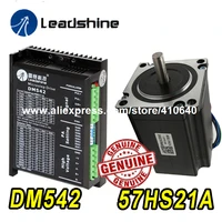 genuine leadshine stepper motor 57hs21a 8mm shaft 5a 2 1 n m and leadshine dsp digital stepper drive dm542 delivery together