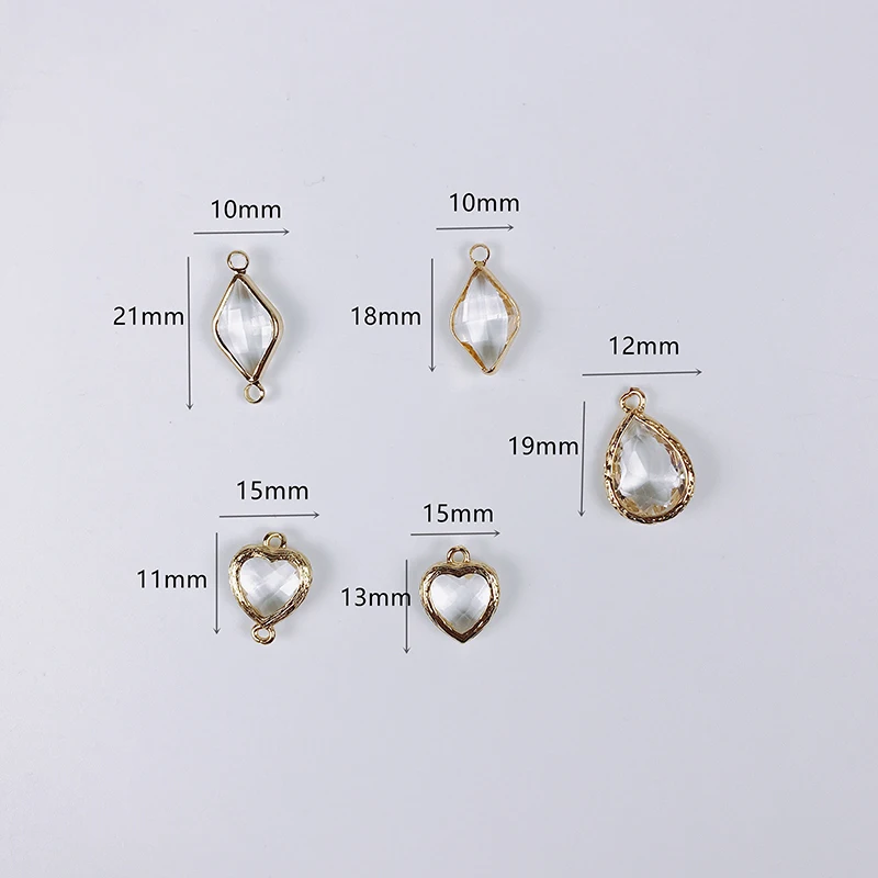 

50Pcs Gold Color Tear drop Resin Beads Charm Heart Connector pendant for DIY Earring Women Jewelry Making Wholesale