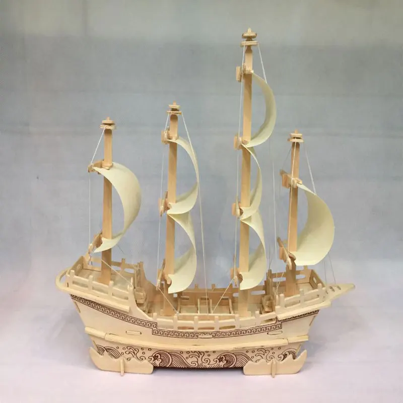 WP _ 3D Шелковый торговый корабль деревянные игрушки головоломка|toy puzzle|wooden toys puzzlestoy