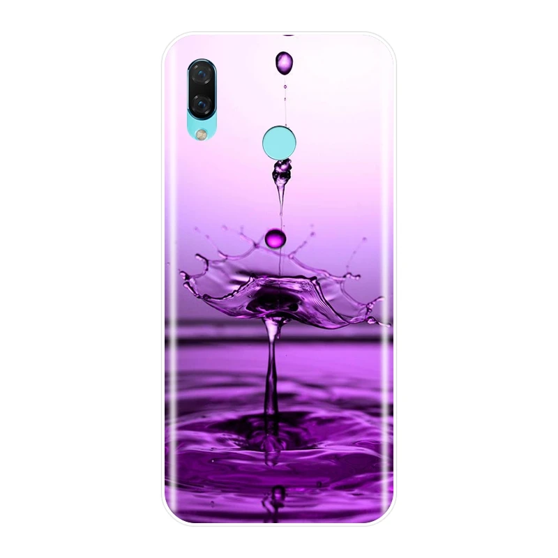 Мягкий чехол для телефона Huawei Nova 3 3I 3E 2i 2 Lite Plus силиконовый накладка с фиолетовыми